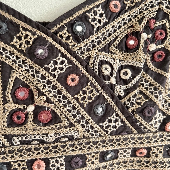 American Eagle Bustier Crop Top Sleeveless with Embroidery Size XS - Picture 5 of 10